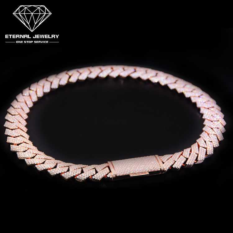 

Factory Price 20inches Real Iced Out 925 Sterling Silver 10k 14k 18k Gold Moissanite Diamond Cuban Link Chain Hiphop Necklace