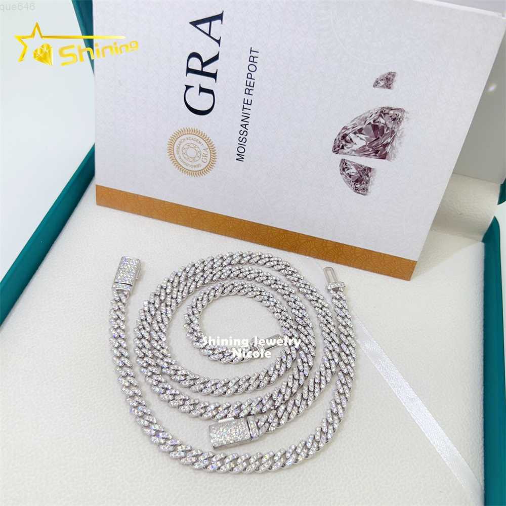 

Ready to Ship 925 Silver Thin 6mm Vvs Diamond Cuban Link Chain Women Iced Moissanite Cuban Chain