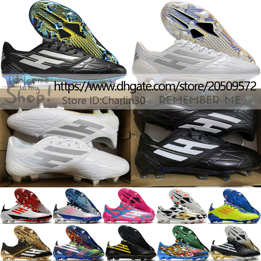 

Send With Bag Quality Soccer Boots F50 Ghosted FG Messis Football Cleats Mens Outdoor Firm Ground Soft Leather Comfortable Training Lithe Soccer Shoes Size US 6.5-11