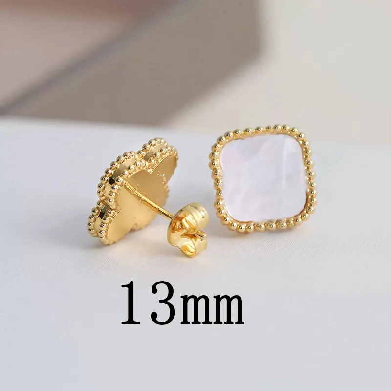 

Titanium steel 18K rose gold love earrings Stud for woman exquisite simple fashion C diamond ring lady earrings jewelry gift 4 leaf grass