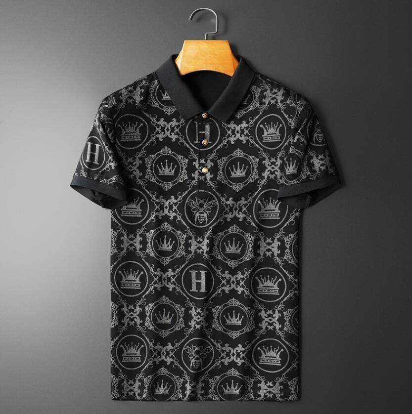 2023 summer new men's short sleeve Korean version slim lapel polo shirt European station youth half sleeve T-shirt