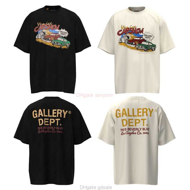

Designer Fashion Clothing Tees Tshirt High Edition Galleryes Depts High Street American Print Carshow Auto Show Loose Men's Women's Short Sleeve T-shirt Tops for sale, Black old