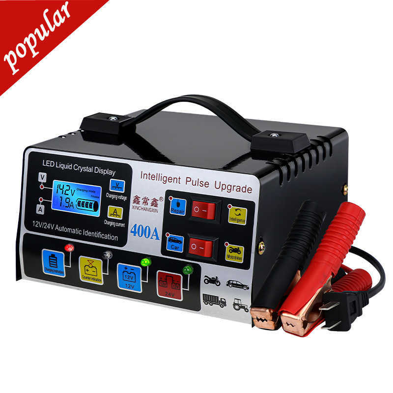 

New 220W Car Battery Charger 12V 24V High Frequency Intelligent Pulse Repair Charger Automatic High Power Battery Charge LCD Display