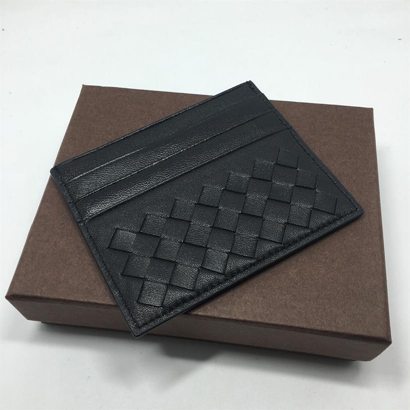 

Weaving Credit Card Holder Ultra Slim Wallet High Quality Genuine Leather Bank ID Card Case for Man Woman 2017 New Arrivals Buines315f, Pink