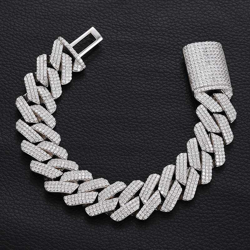 

Hip Hop Style 925 Sterling Silver 14mm Fashion Jewelry Bracelets Necklace Moissanite Cuban Link Chain