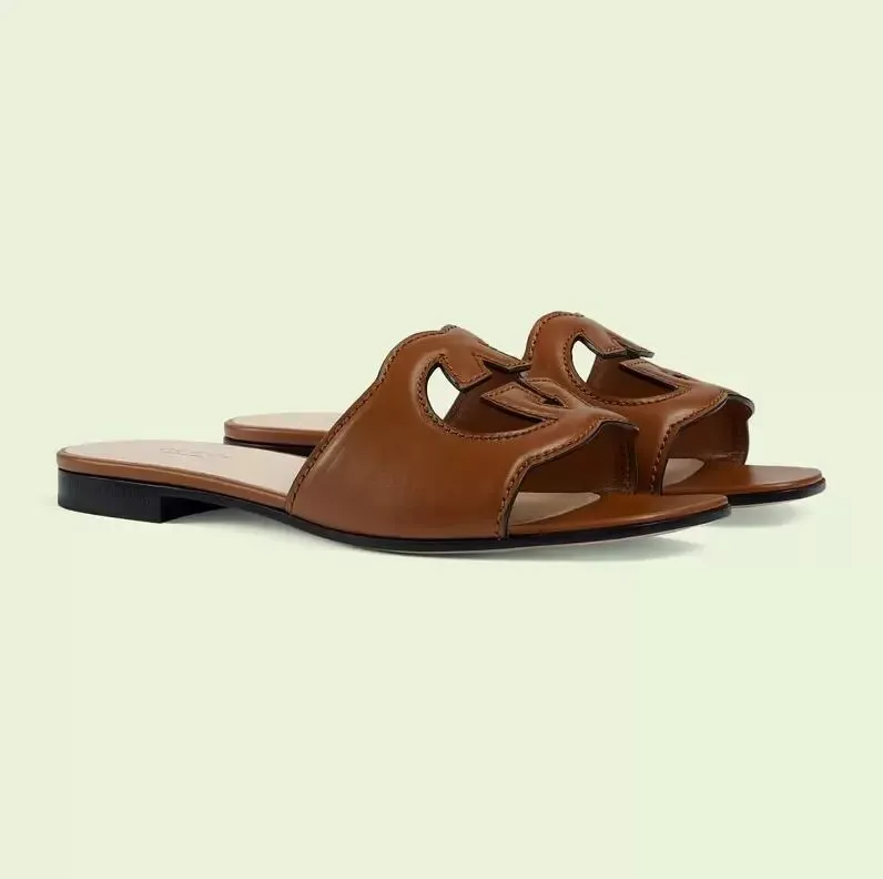 

G-Slipper slipper slide Women's Interlocking Cut-out Sandals Shoes Lady Flip Flops Beach Slide Flat Casual Walking Discount Footwear EU3 ErI