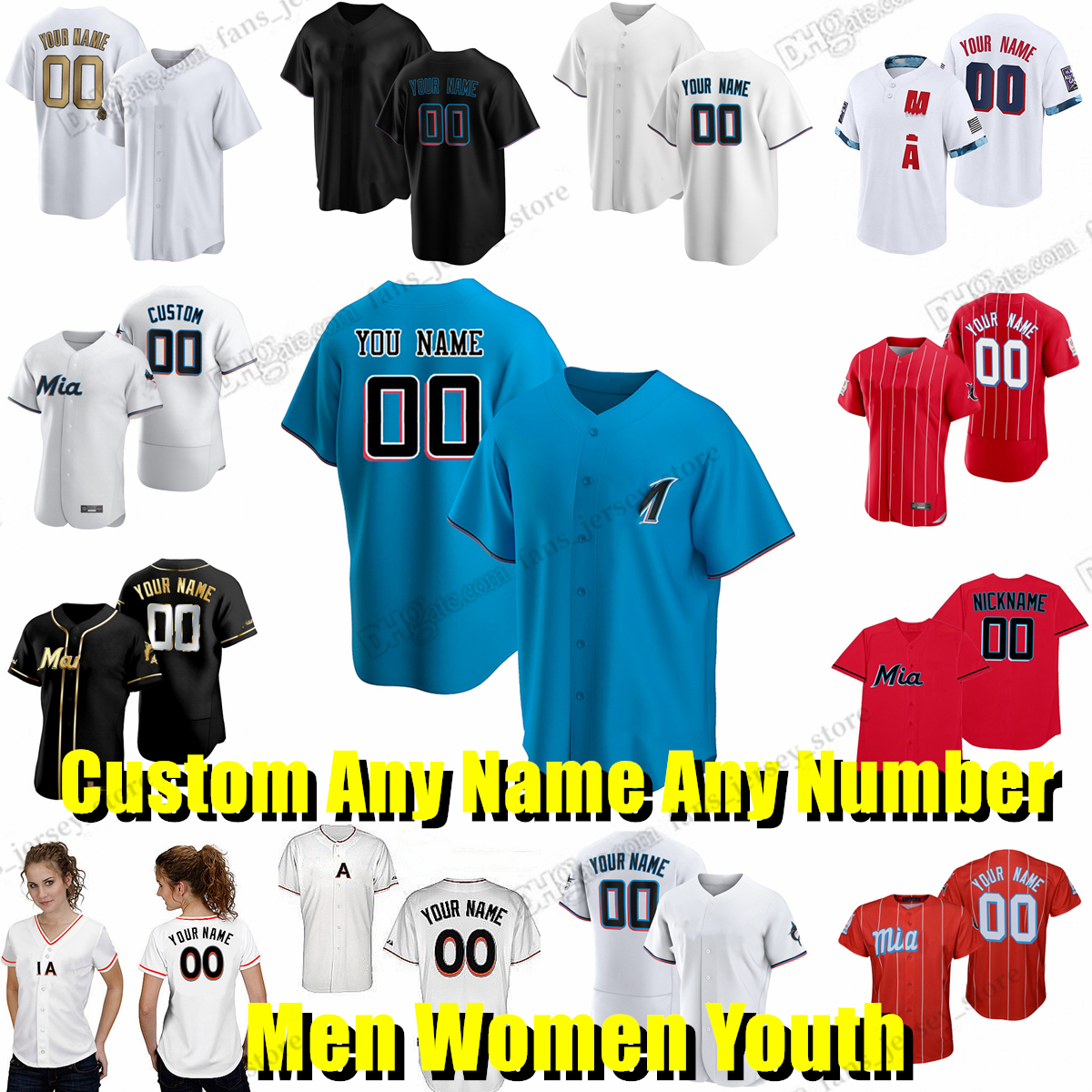 

Custom S-6XL Jazz Chisholm Jr. Brian Anderson Baseball Jersey Avisail Garcia Jesus Luzardo Jesus Sanchez Sandy Alcantara Luis Arraez Matt Barnes Jon Berti Jerseys, As picture (with team name)