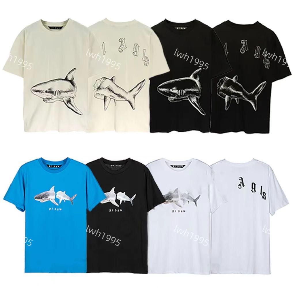

Mens Designer Pa T-shirt Luxury Tees Print Palms Shark t Shirts Womens Angle Short Sleeve Summer Casual Streetwear Tops Clothing Clothes