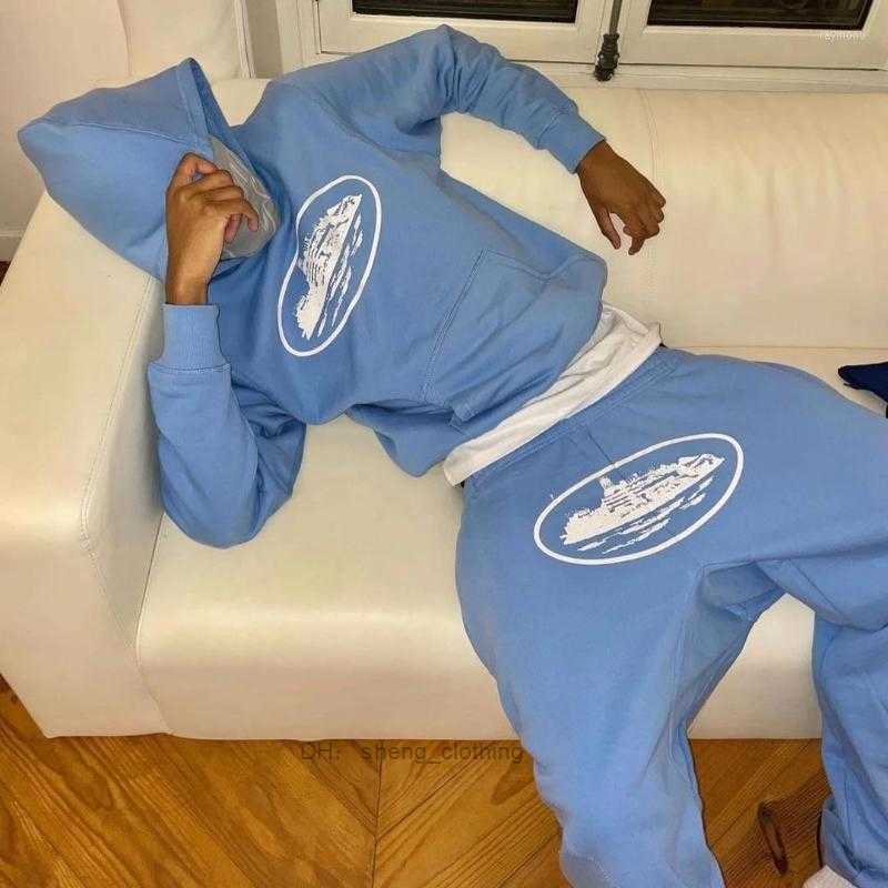 Hommes Corteiz Hoodies Imprimer Sweat À Capuche Noir Esthétique Kawaii Hommes Vintage Punk Grunge Top High Street Unisexe Sweat Y2k Vêtements 01f