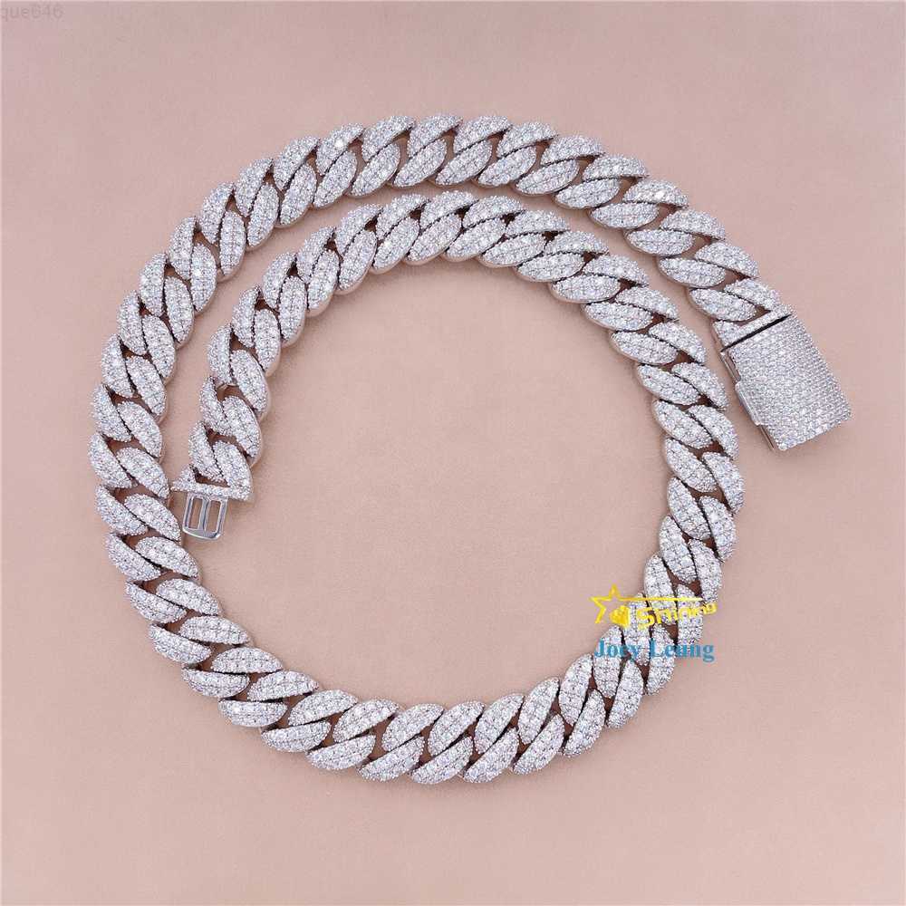 

Gra Certificate Pass Diamond Tester Vvs Moissanite Diamond 12mm Round Edged Hip Hop Jewelry Iced Out Cuban Link Chain Necklaces