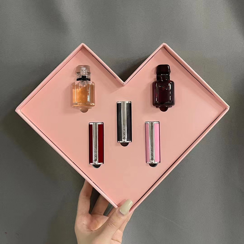 parfum designer parfum eau de cologne parfums pour femmes 5 pcs parfum léger 10 ml coeur serti avec bouteille rouge 10 ml peau d'agneau 306 # vel