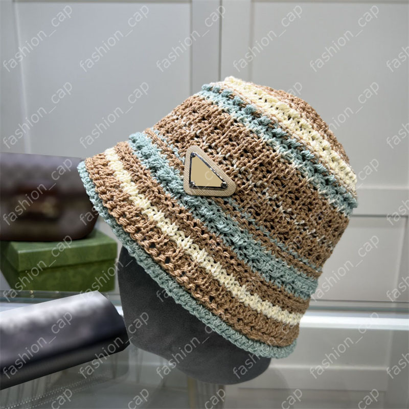 

Grass Braid Bucket Hats Designer Straw Hat Womens Men Fashion Knitted Hat Cap Summer Wide Brim Hats Lady Outdoor Beach Hats, P1
