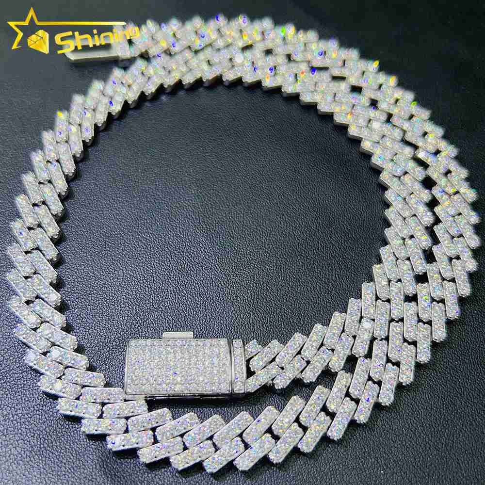 

10mm Miami Cuban Link 925 Sterling Silver Iced Out Diamond Vvs Moissanite Cuban Link
