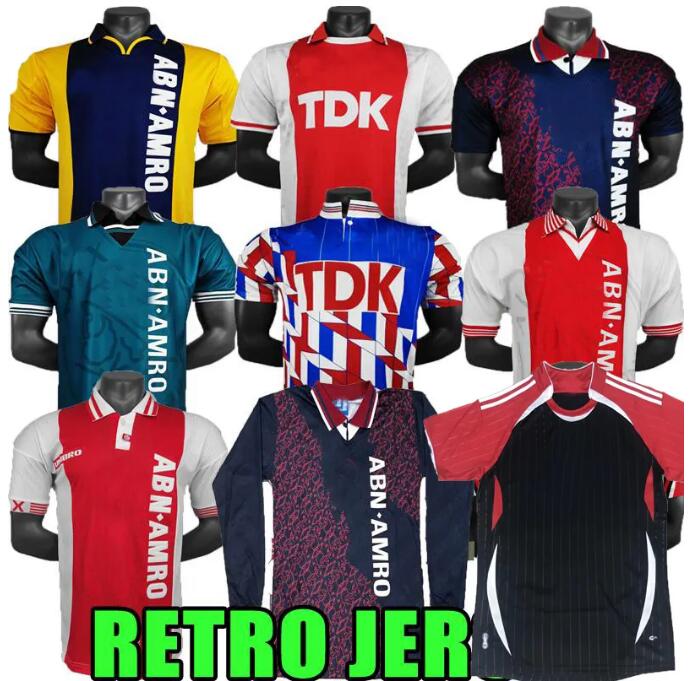 

AjaXS Retro soccer shirt 1994 1995 1996 1998 2000 2001 VINTAGE RIJKAARD KLUIVERT jersey IBRAHIMOVIC BERGKAMP Football shirt, 94/95;away