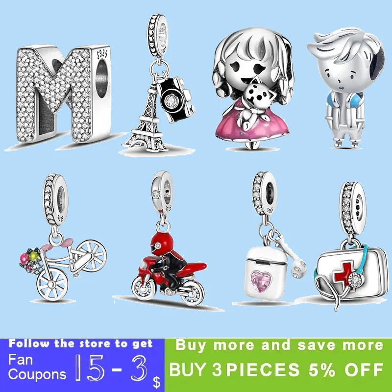 

925 sterling silver charms for pandora jewelry beads DIY Pendant women Bracelets beads women pendant DIY Jewellery Making