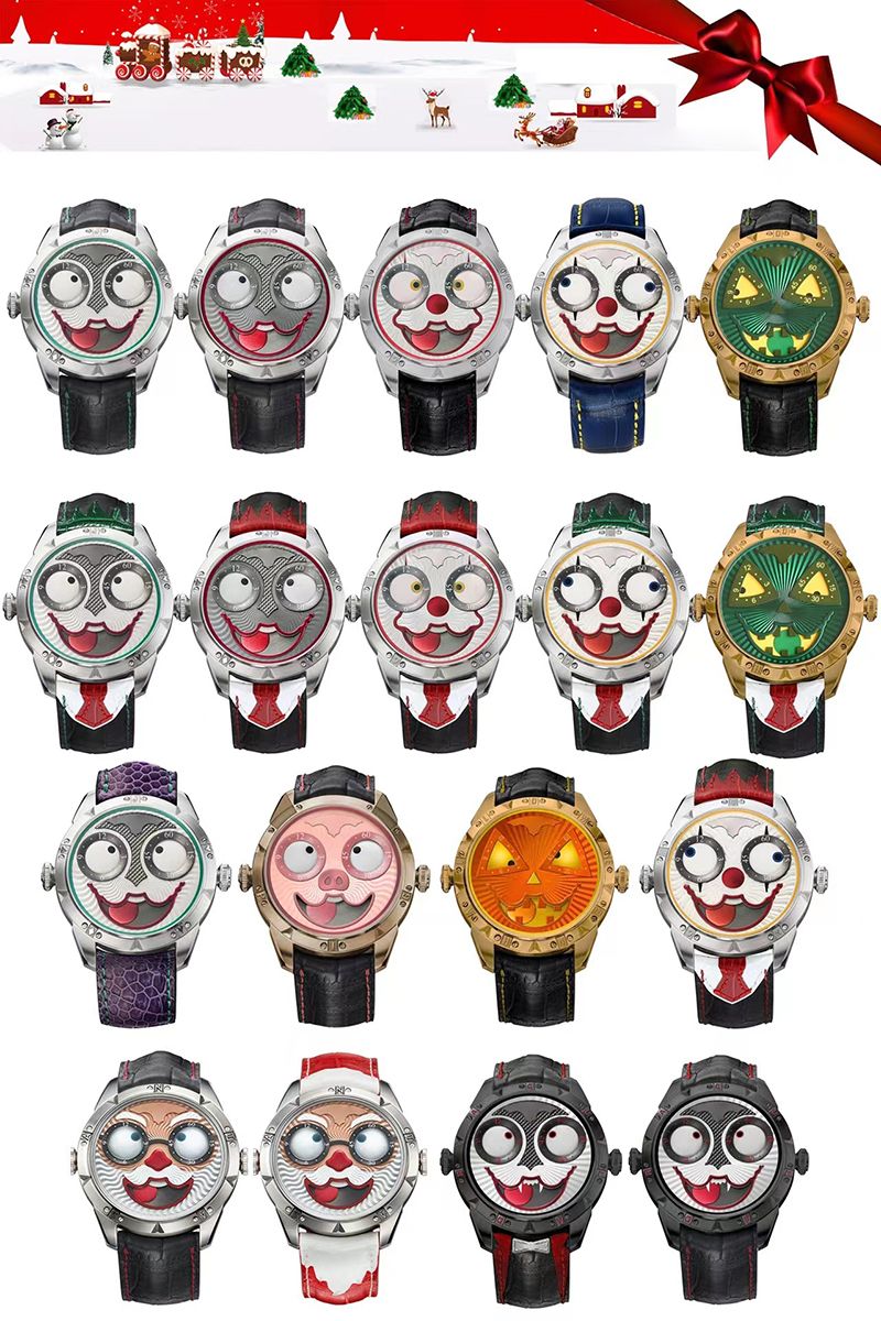 

New Boutique fashion watches constantly changing clown face imported automatic mechanical movement case 42mm, Nude