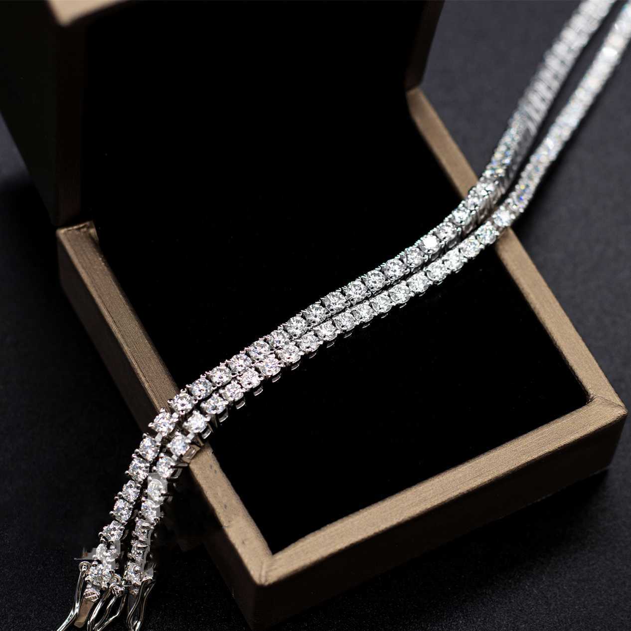 

Qianjian Most Popular Hip Hop Moissanite Gold Plated Tennis Chains