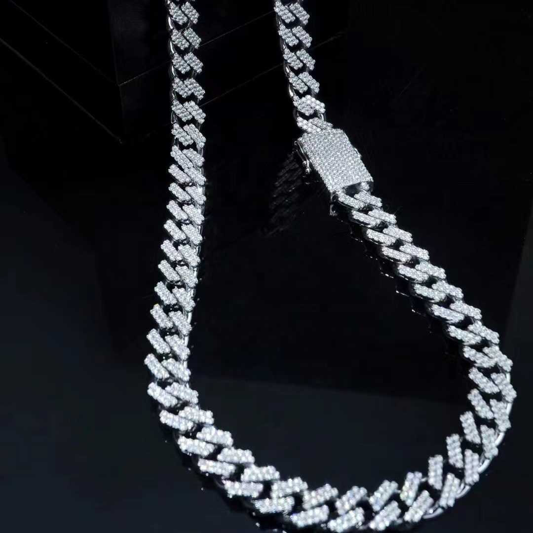

Shine Moissanite Jewelry Hip Hop Bling Jewelry 10mm 12mm 15mm 20mm Vvs Moissanite Necklace Iced Out Cuban Link Chain