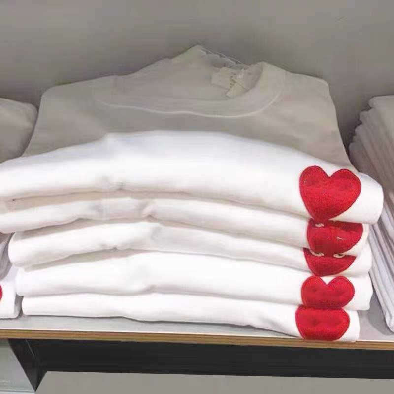 

Designer Play T Shirt Same Style Sichuan Jiuchao Brand Baoling Playt-shirt Summer Short Sleeve Pure Cotton Loving Children's Men's And Women's Lover White, Black heart