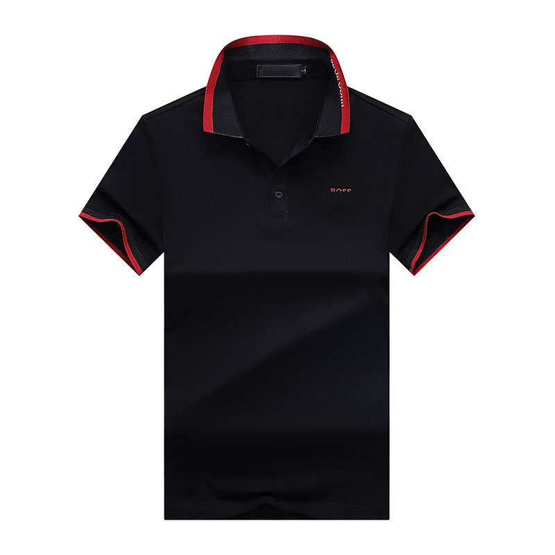 Hommes Polos De Luxe Patron Européen Panneau De Couleur Unie Polo Col À Manches Courtes Hommes T-shirt Mode Homme Designer T-shirt Coton De Haute