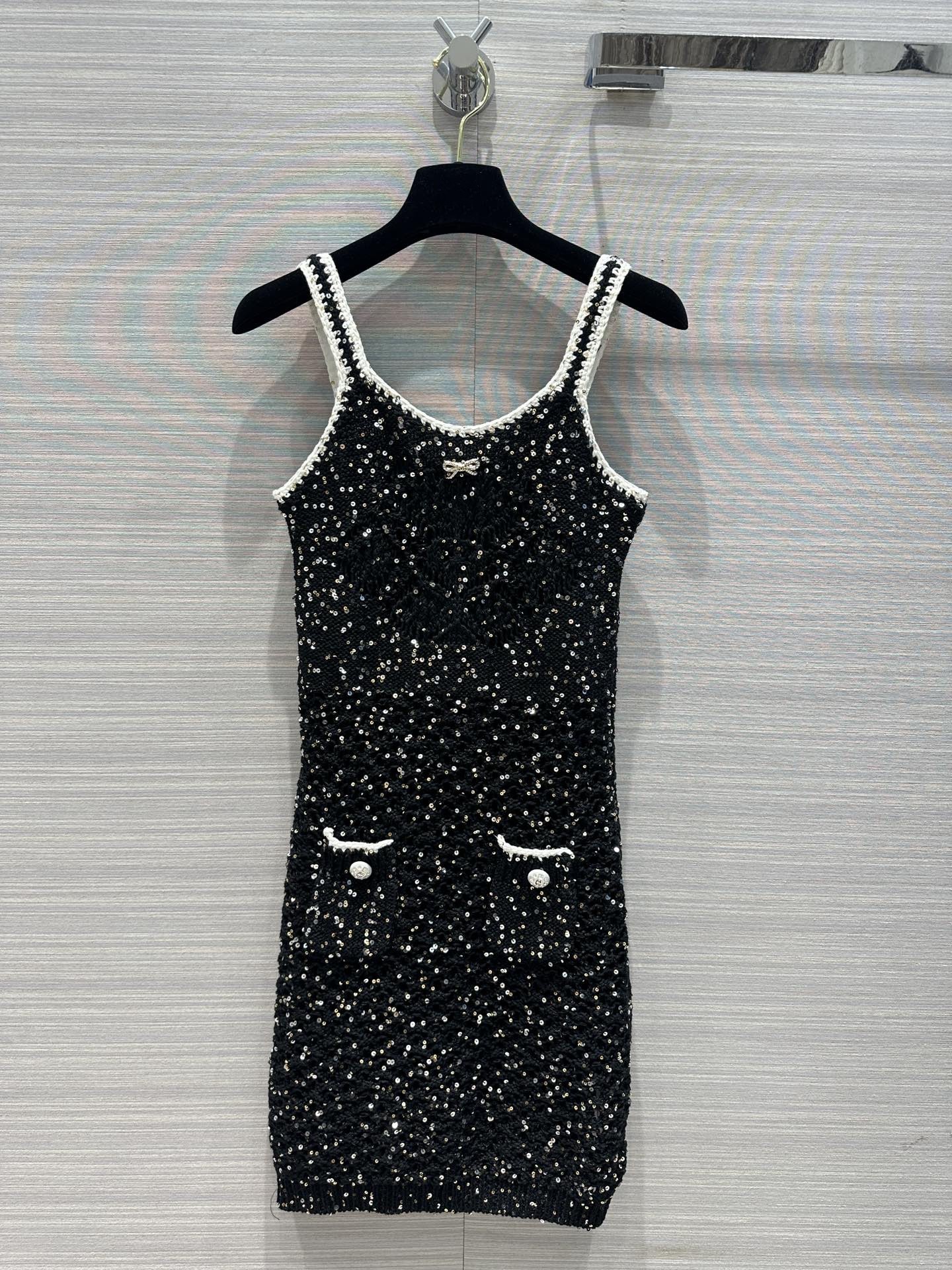 

Milan Runway dresses 2023 New Summer Spaghetti Strap Sleeveless Designer Sundress Brand Same Style Dress 0514-8, Black