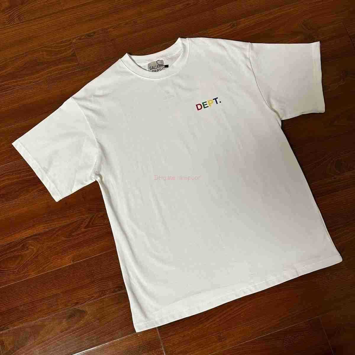 

Designer Fashion Clothing Tees Tshirt Galleryes Depts High Street Vintage Seven Color Lettered Print Round Neck Loose Mens Womens Short Sleeves Tee Luxury Casual To, White