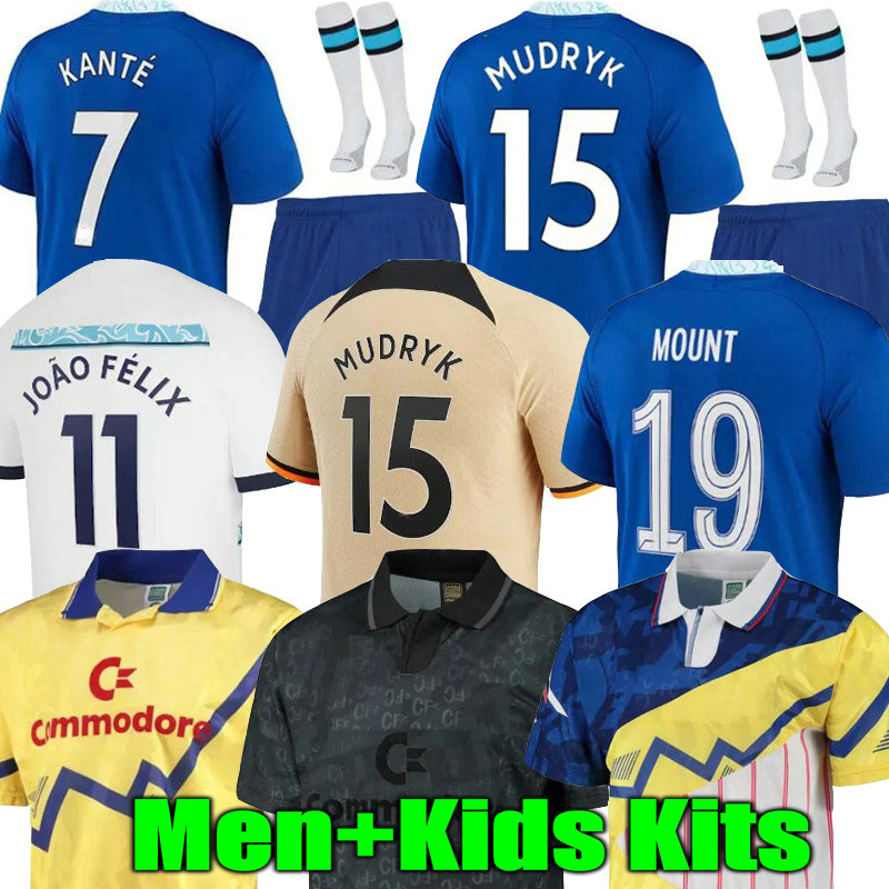

2023 CFC soccer jerseys Enzo KANTE Fernandez Mudryk Joao Felix STERLING Fofana Cucurella KOULIBALY PULISIC MOUNT 2023 Chukwuemeka football shirt 22 23 men kids kit, 22 23 3rd adult ucl