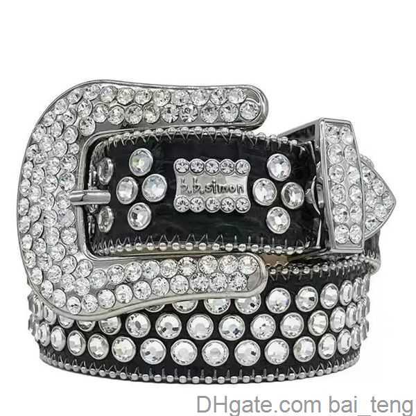 

Designer Bb Simon Belts for Men Women Shiny diamond belt Black on Black Blue white multicolour with bling rhinestones as gift bai02 2x, Brown