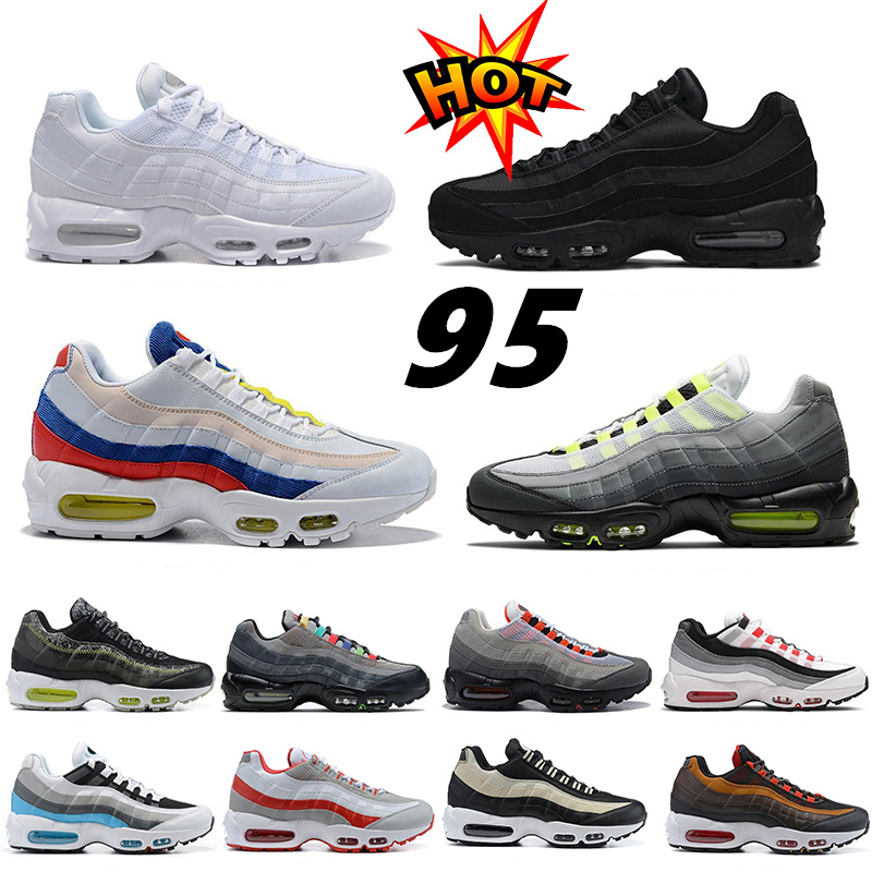 

Designer Mens 95 Running Shoes OG Solar Triple Black White 95s Worldwide Particle Grey Laser Red Greedy Outdoors Sports Sneakers Ventilate Elasticity 36-46