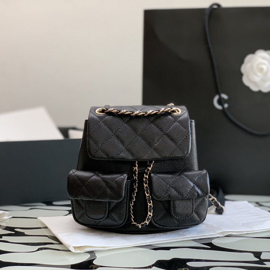 

10A TOP quality Designer backpack 17.5cm genuine leather school bag lady Chain bag With box C514, More product consultation