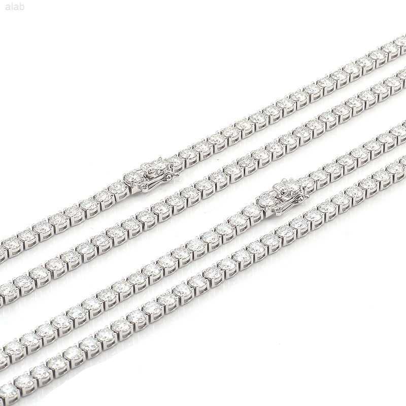 

Wholesale 925 Sterling Silver Tennis Chain 4mm 16inch- 24inch Moissanite Prong Setting Hiphop Style for Man Women