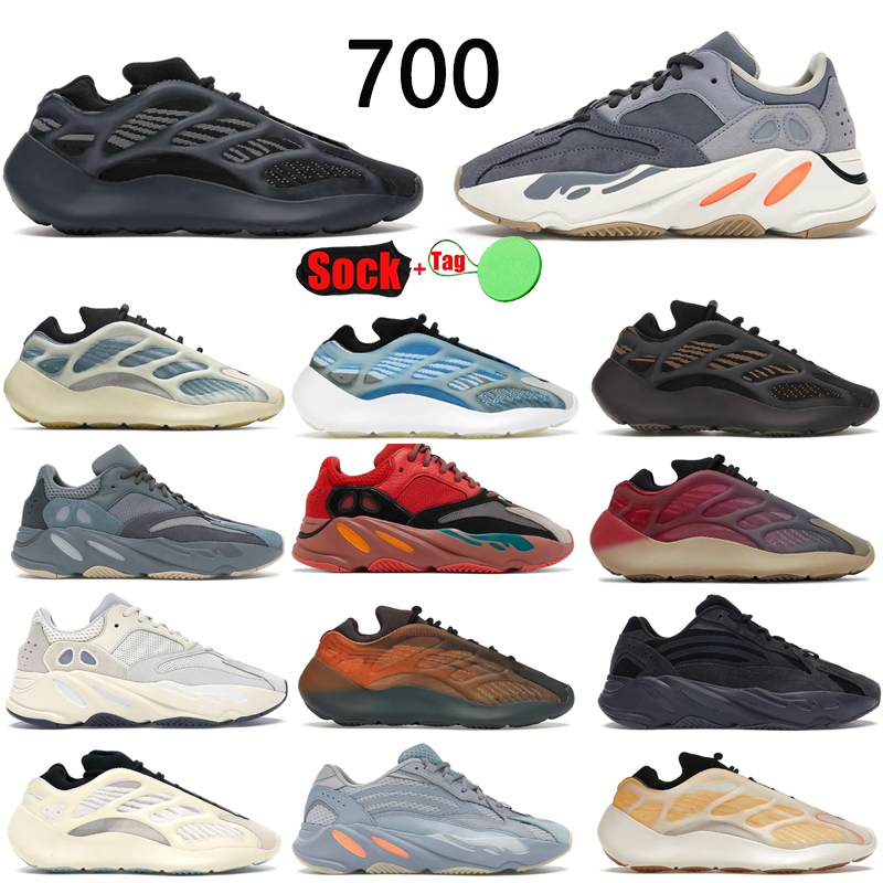 

3M Static Reflective 700 V2 Running Shoes Runner Wave Inertia Tephra Solid Grey Utility Black Men Women Sport Trainer Sneaker Size 36-45, Color #9
