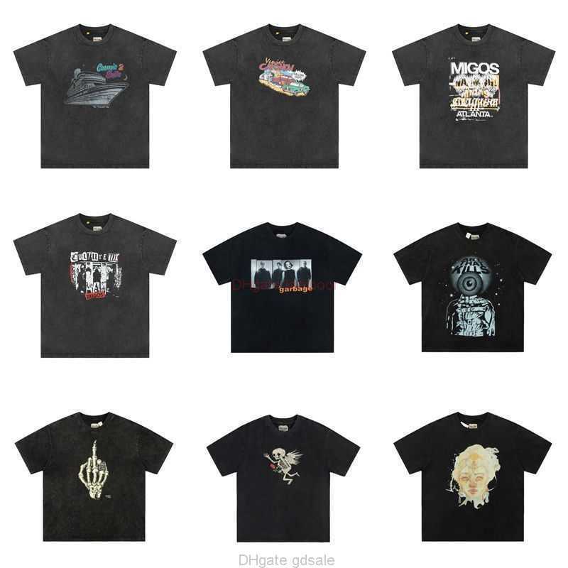 

Designer Fashion Clothing Tees Tshirt Galleryes Depts High Street Versatile Fog Wash Make Old Mens Short Sleeve Tshirt Lovers Loose Short Tee Casual Streetwear Tops, Washed black basic high street vintage