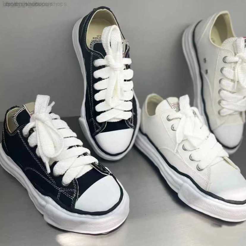 

Maison Mihara Yasuhiro Sole Canvas Shoes Men Women Toe Cap Black and white MMY Shoes