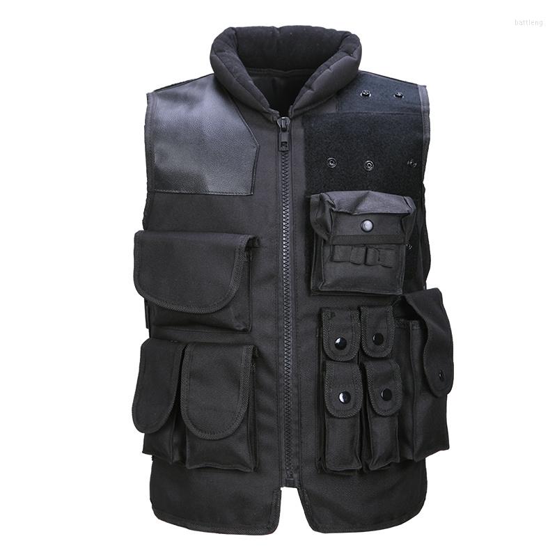 

Men's Vests Tactical Vest Military Fan Outdoor Training Clothes Combat Uniform Imitation Body Armor Real Cs Stab Proof, Black