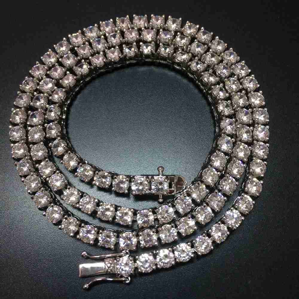 

New Fashion Hip Hop Jewelry Diamond Factory Price Bling 925 Silver Tennis High Vvs Moissanite Necklace Chain Link