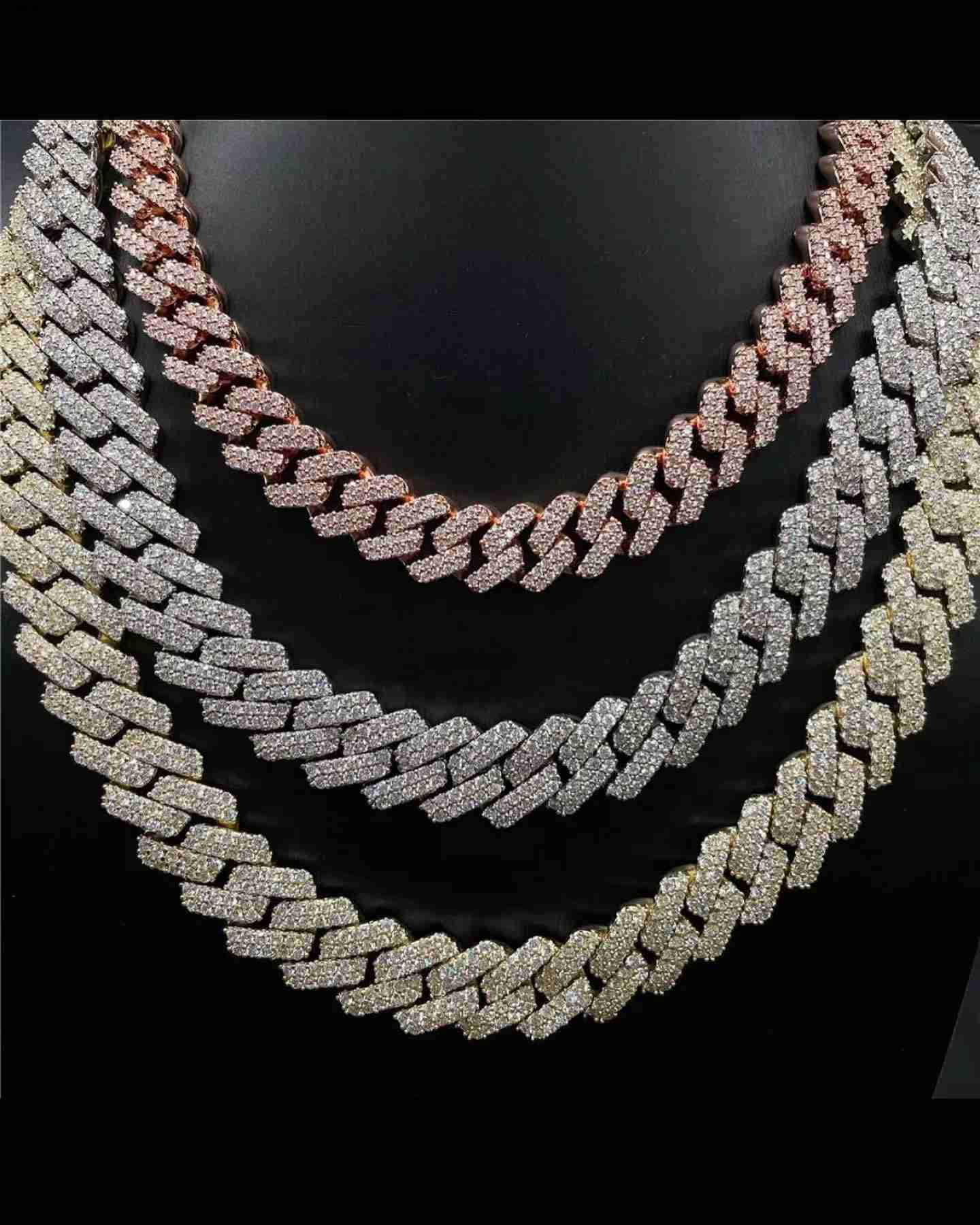 

Super September Custom Iced Out Hip Hop 925 Silver Cuban Link Chain Necklace Pass Diamond Tester Vvs Moissanite Cuban Chain Bracelet Men Jewelry