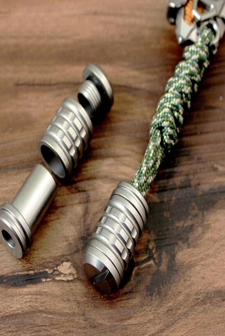 

Outdoor EDC Titanium Alloy TC4 Small Knife Beads Lanyard Paracord Rope pendants Factory Direct s DZ1179131942
