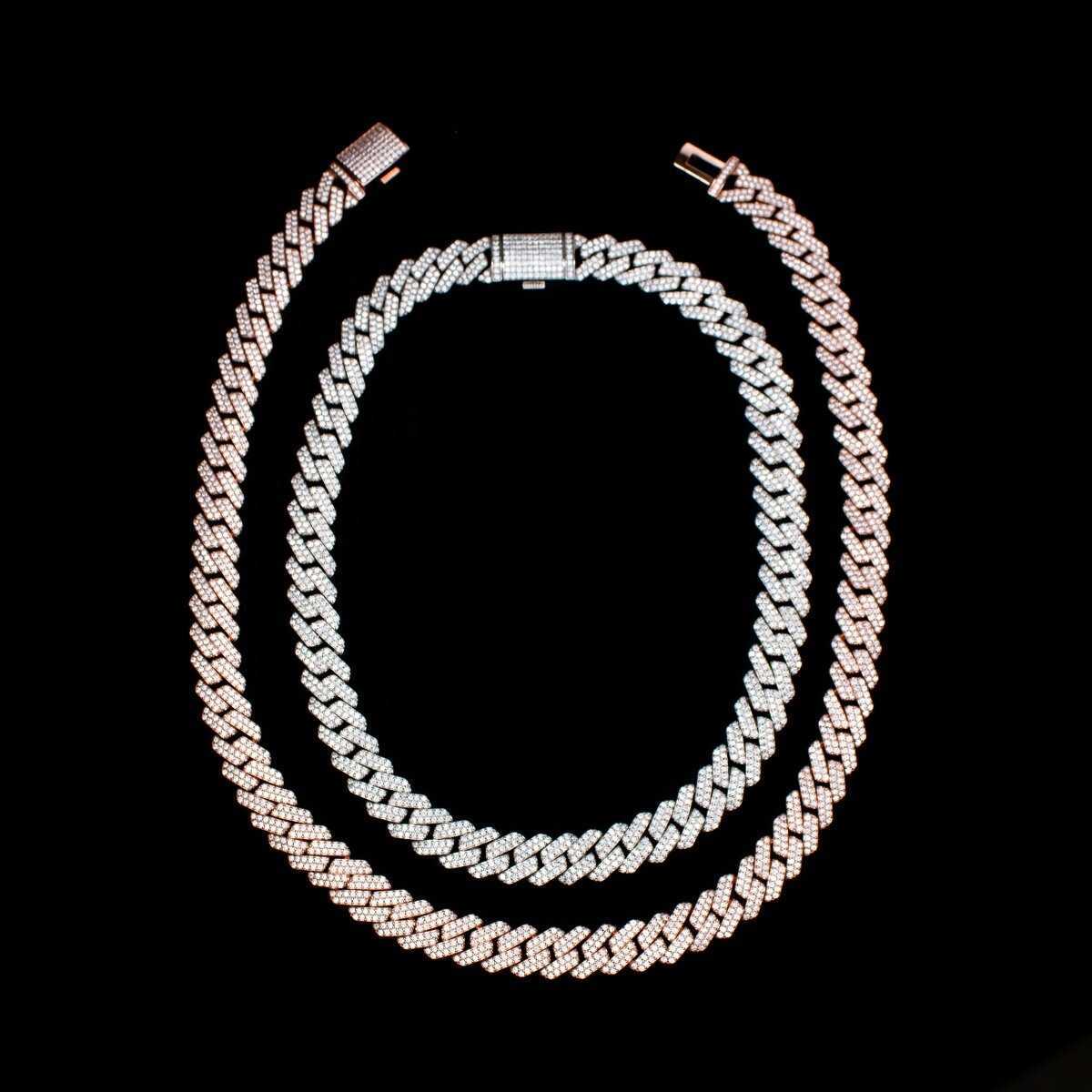 

15mm Moissanite Diamond Cuban Link Chain 925 Silver Necklace Men Hip Hop Jewelry