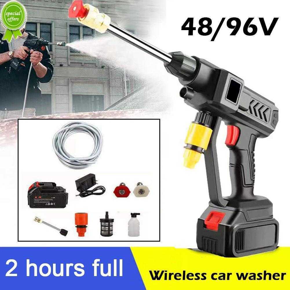 

New 60bar High Pressure Car Washer Water Gun 300w Portable Pressure Washer Cordless Car Washing Machine Cleaner Adjustable Nozzle