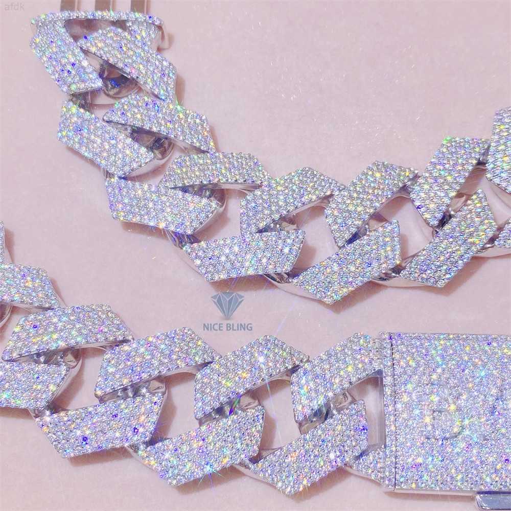 

23mm Custom Name Lock Iced Out Lab Diamonds White Gold Plated Hip Hop Vvs Moissanite Cuban Link Chain