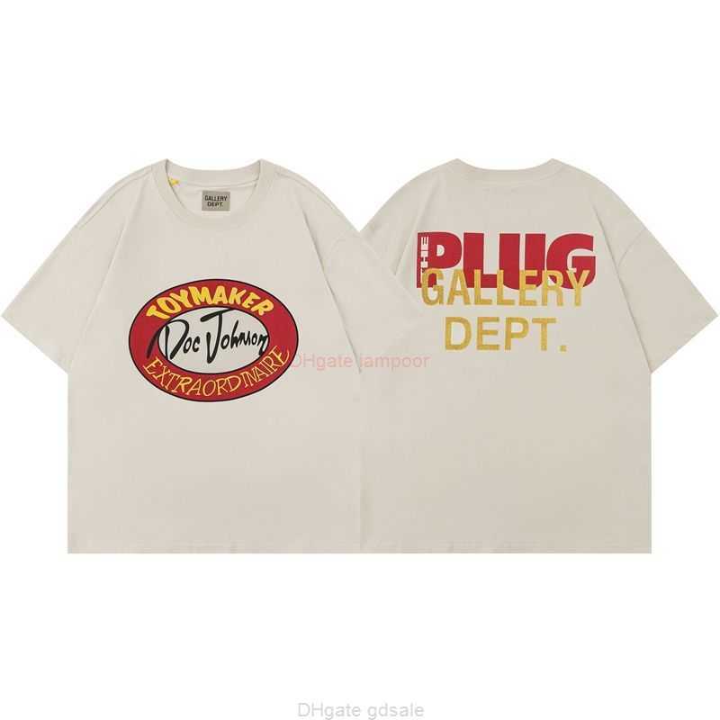 

Designer Fashion Clothing Tees Tshirt Correct Version of Galleryes Depts Niche Trendy Street Gold Powder American Casual Couple Lazy Style Short Sleeved Tshirt Top, Apricot