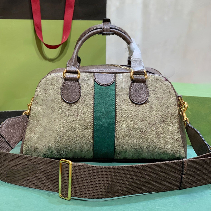 

Ophidias Bowling Tote Bag 724606 724575 723309 Canvas Red Green Webbing Mini Jacquard Denim Double G Handbag Fashion Designer Messenger Shoulder Bags, 21*12*10cm