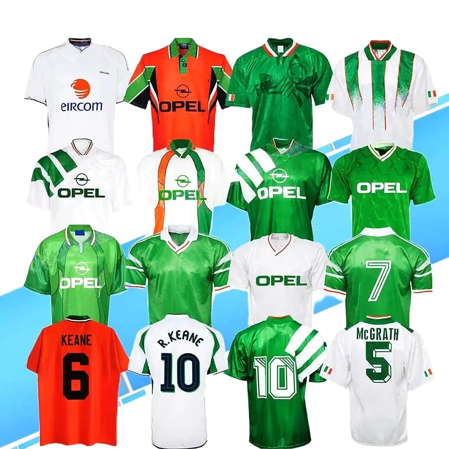 

2002 1994 KEANE Retro Soccer Jerseys 1990 1992 1996 1997 02 03 IreLAnDs Away Classic Vintage Irish McGRATH Duff STAUNTON HOUGHTON McATEER Men Football Shirts, 92 94 away jersey
