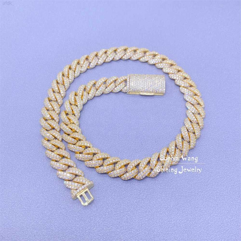 

12mm 20inch Silver Moissanite Cuban Link Cuban Chain for Men