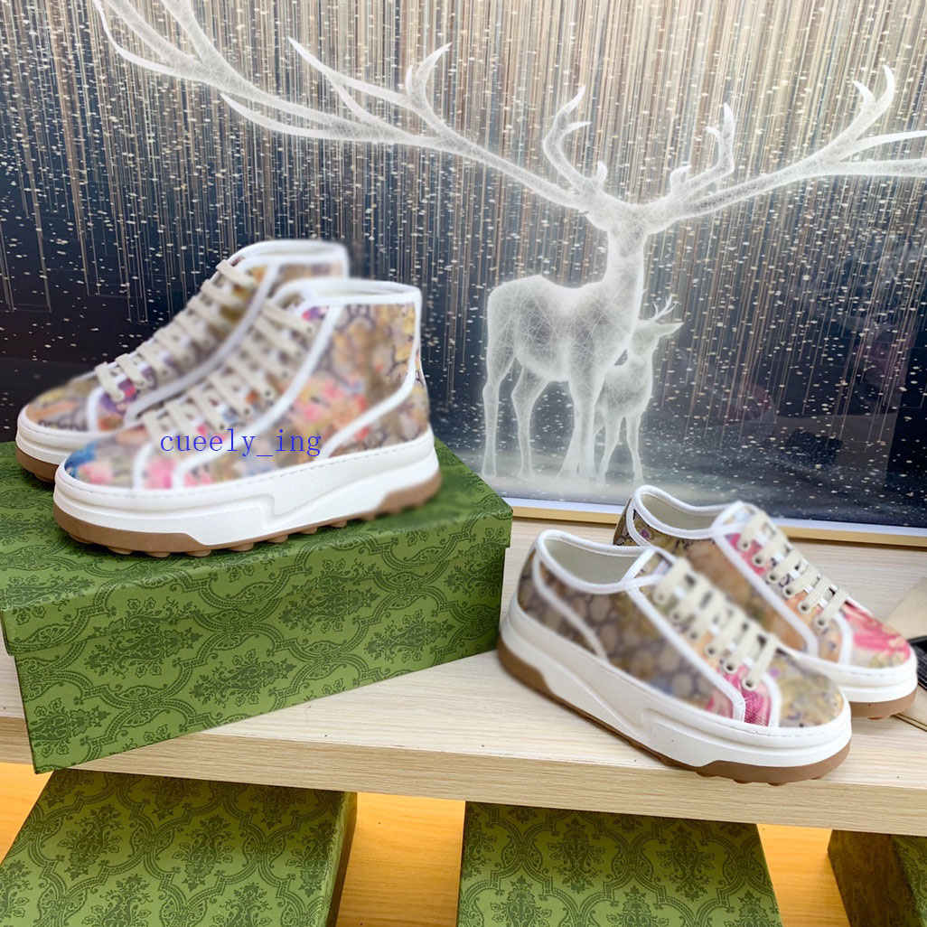 Designer luxury printed casual shoes powder selling black high-top low-top women's fashion G rubber-soled jogging walking platform canvas shoes