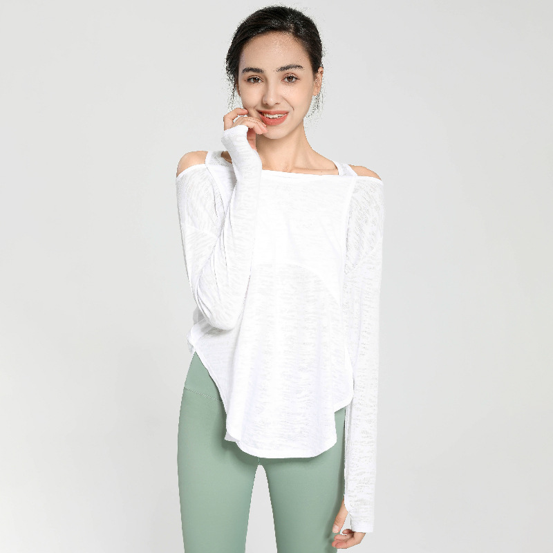 

Yoga Sports Top Women's Loose Size Quick Dried Fitness Long Sleeve Coat Yoga Dress Running Cover workout for women shirts athletic activewear Loose clothing girls, Black