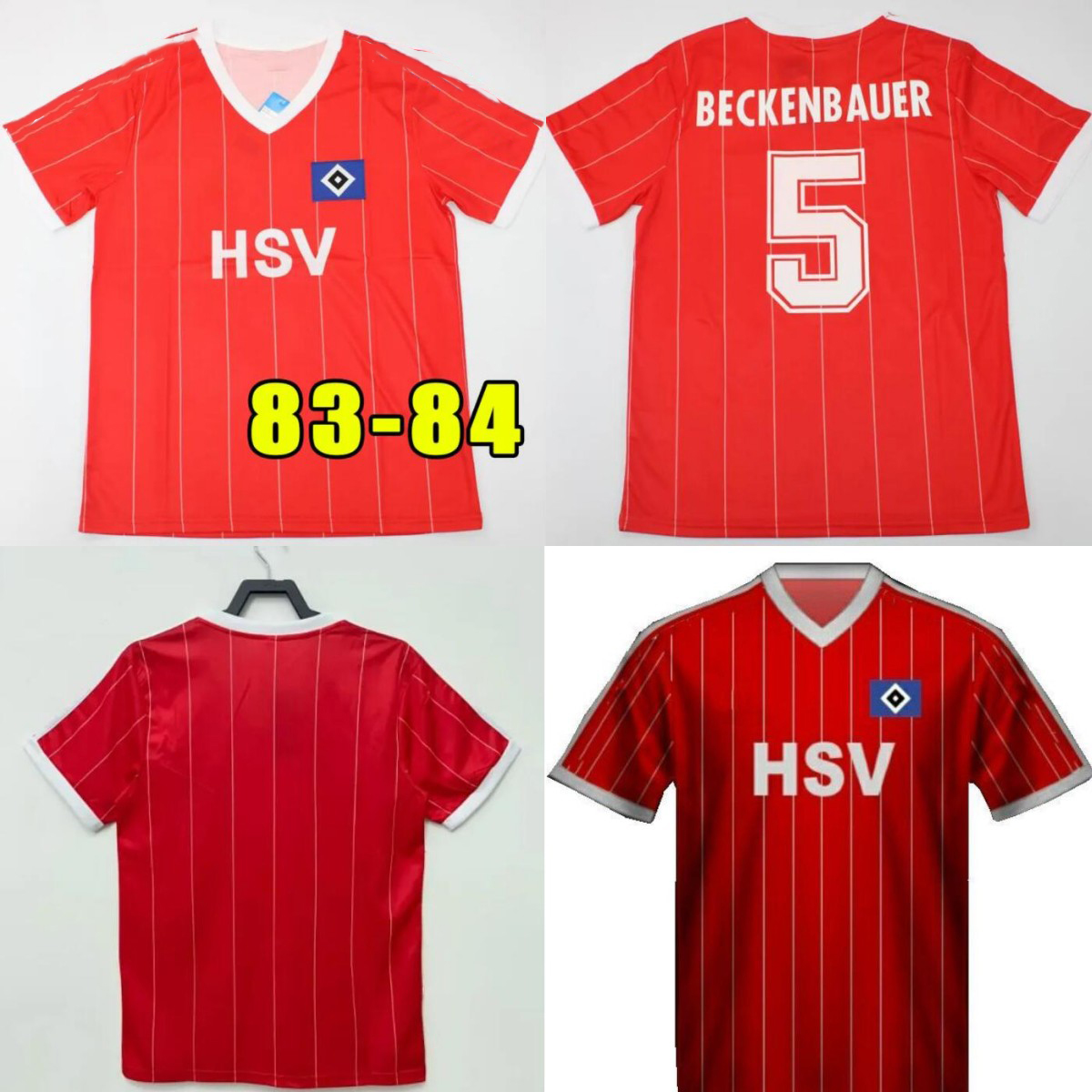 

1982 1983 1984 soccer jerseys Hamburger SV retro 83 84 Horst Hrubesch Milewski Magath Rolff vintage classic final away football shirt, Red