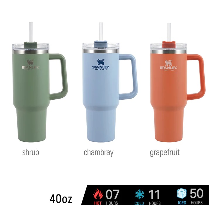 

Stanley 40oz Quencher Travel Tumbler with Logo Handle Lid Straw Stainless Steel Insulated Tumbler Travel Car Mugs Insulated Water Bottles Keep Drinks Cold 0320