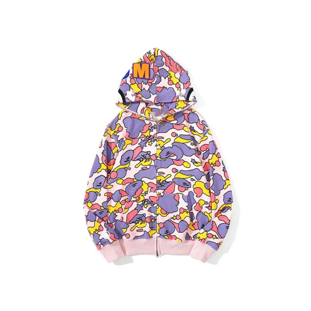 

mens designer shark Full Zip Hoodie Crazy Face Jacket Big Felpa Camo Grid Hoody Men Women Zipper Sudadera Autumn Winter Jogger Sportwear Loose Hooded hoodiiesM-3XL, A9